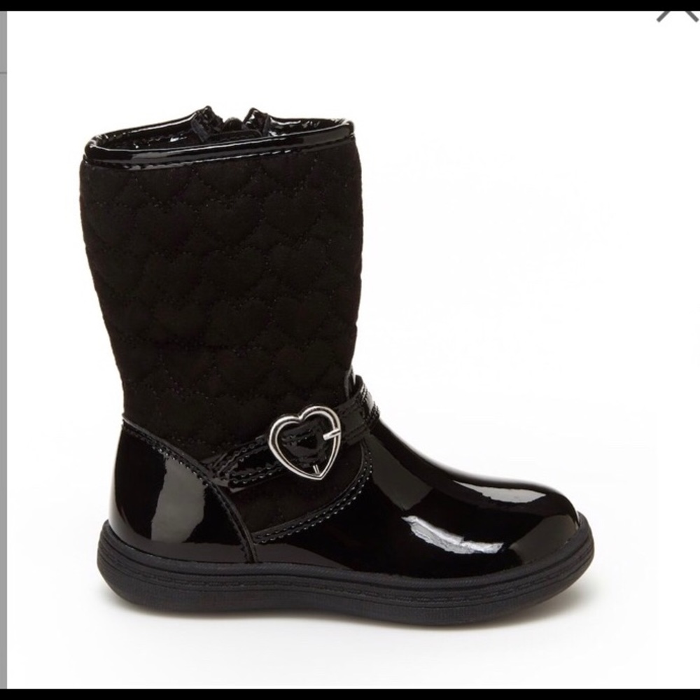 Carter's Bonita Toddler Girls Boots Riding Winter Black Shiny New 5 or 7 - Picture 6 of 11